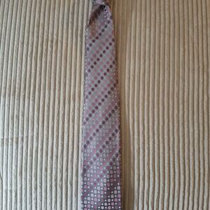 Dockers Gray and Pink Polka Dot Tie